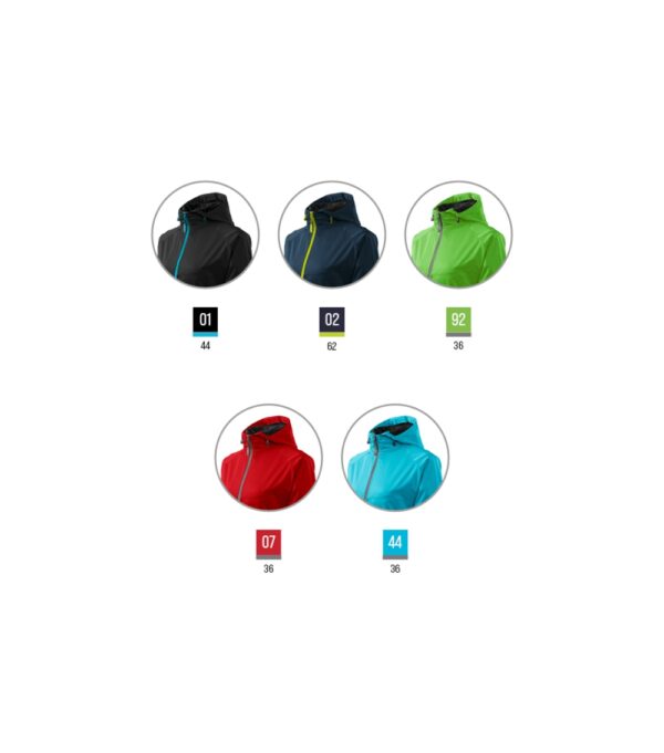 softshell: 100% polüester tpu membraan veekindlus 5 000 mm, hingavus 2 000 g/m²/24h softshell: 100% polüester TPU-membraan veekindlus 5 000 mm, hingavus 2 000 g/m²/24h